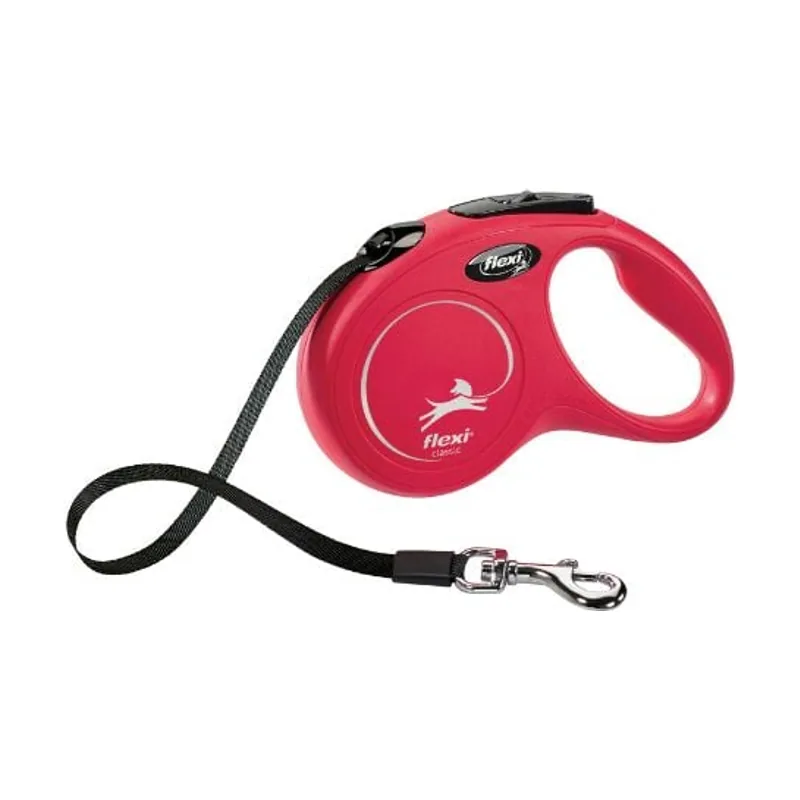 Flexi Classic Correa Extensible de Cinta Roja para perros