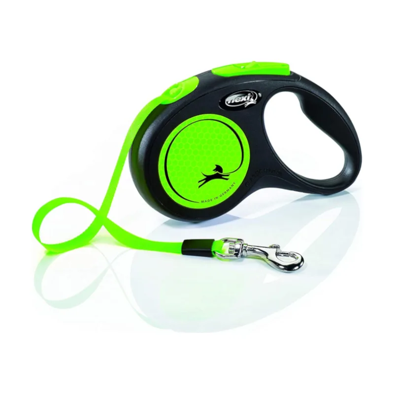 Flexi Neon Correa Extensible verde para perros