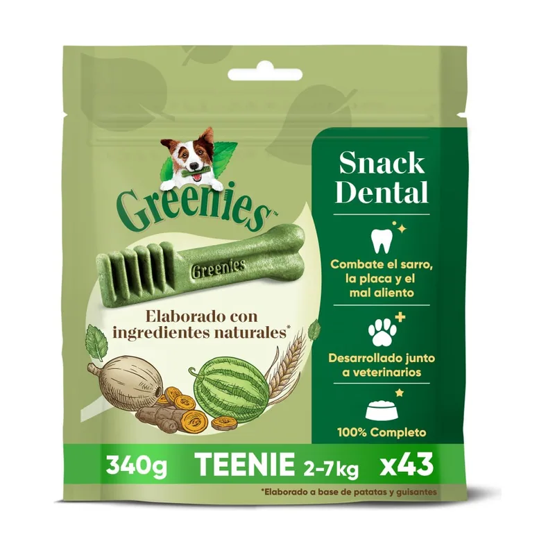 Greenies 43 barritas Teenie Snacks Dentales Naturales