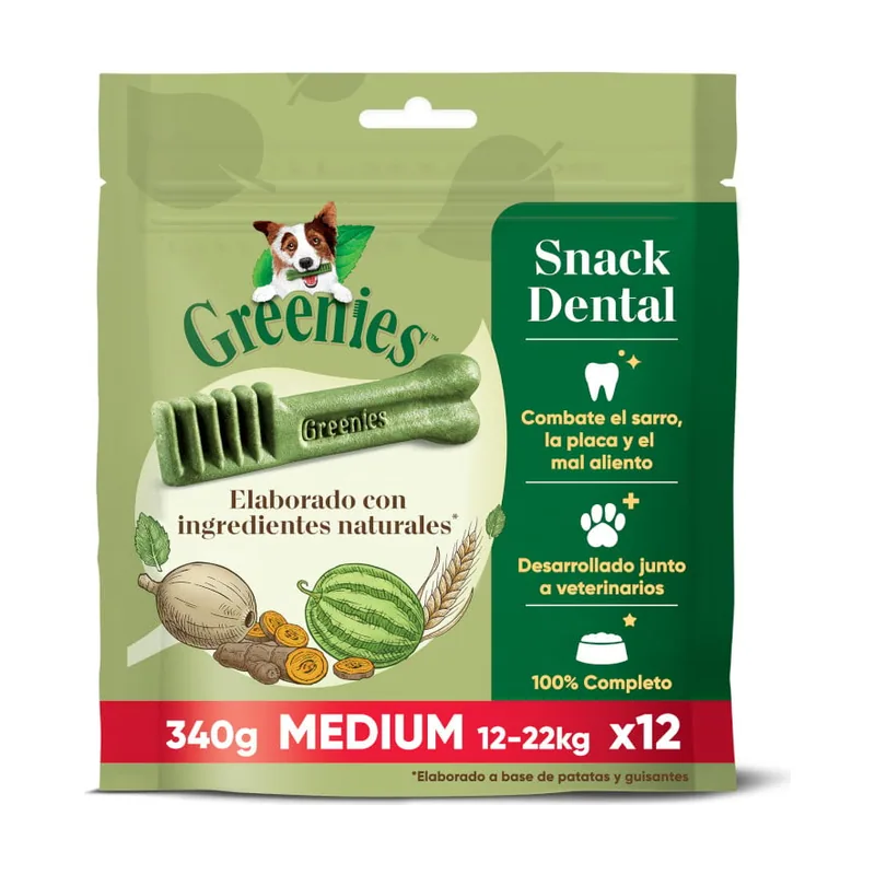 Greenies 12 barritas Medium Snacks Dentales Naturales