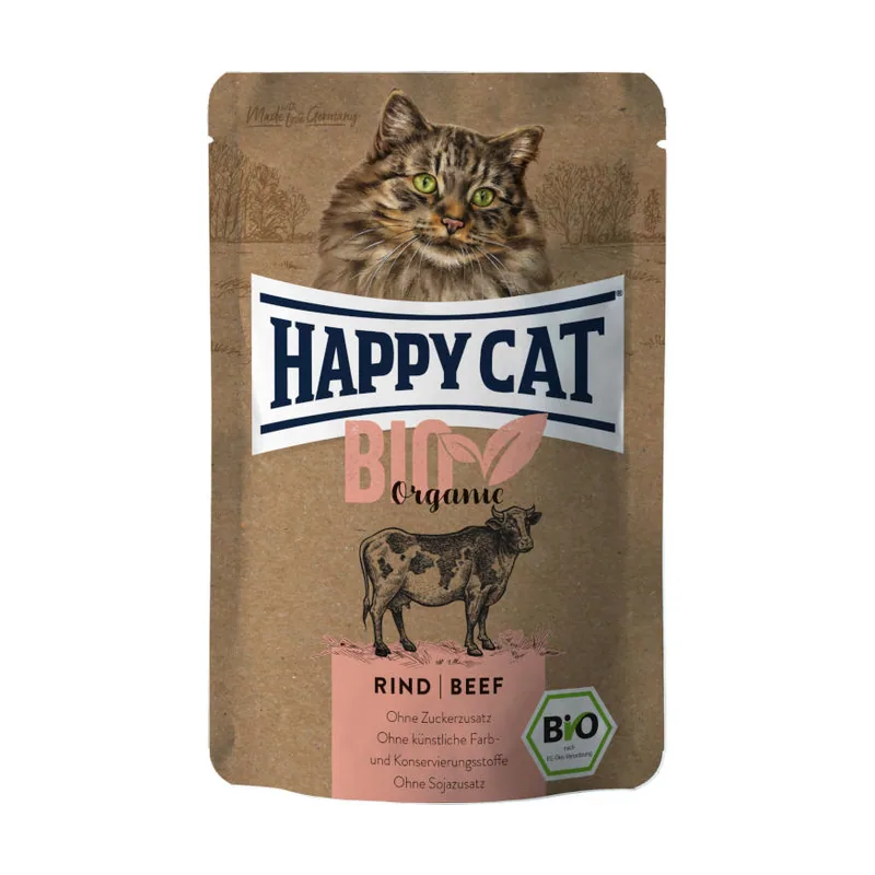 Happy Cat 85 g Adulto Bio Organic Vaca sobre en salsa