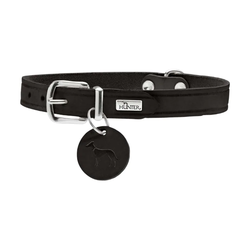 Hunter Aalborg Collar de Cuero negro para perros