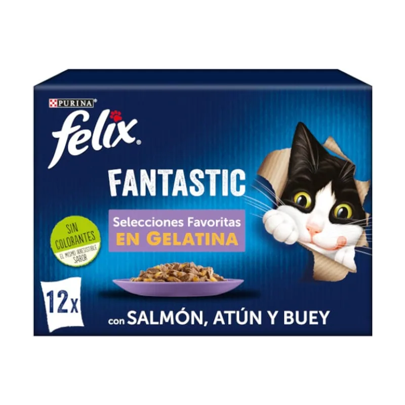 Felix 12 sobres x 85 g Fantastic Selecciones Favoritas sobres en gelatina