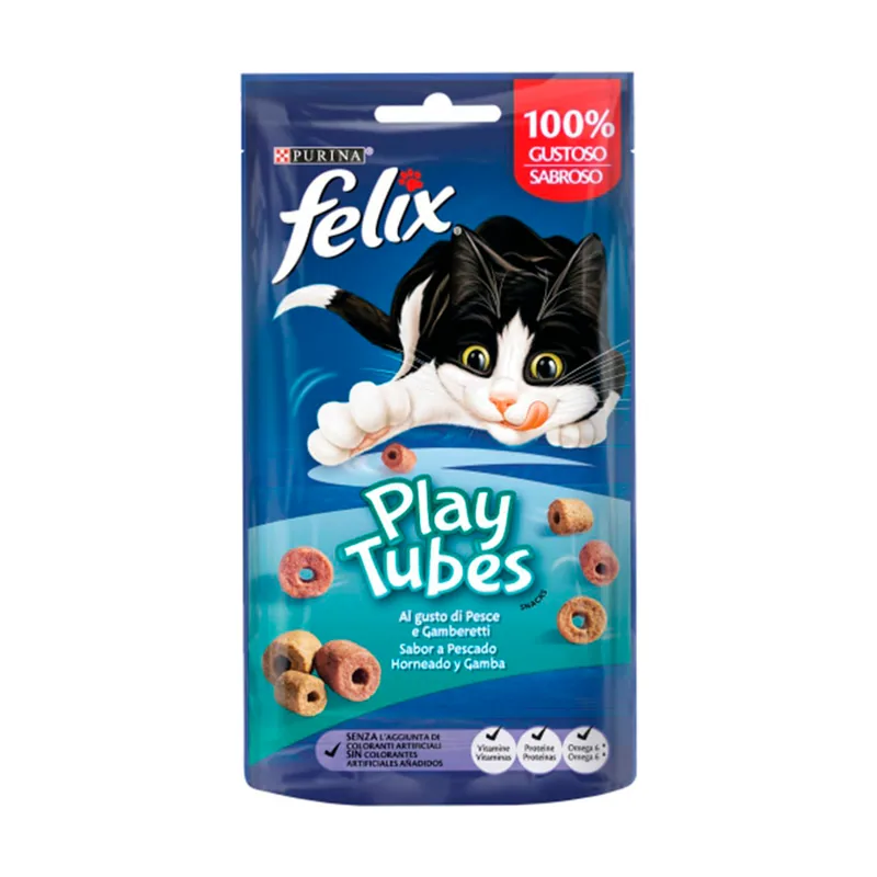 Felix 50 g Play Tubes Pescado y Gambas Bocaditos