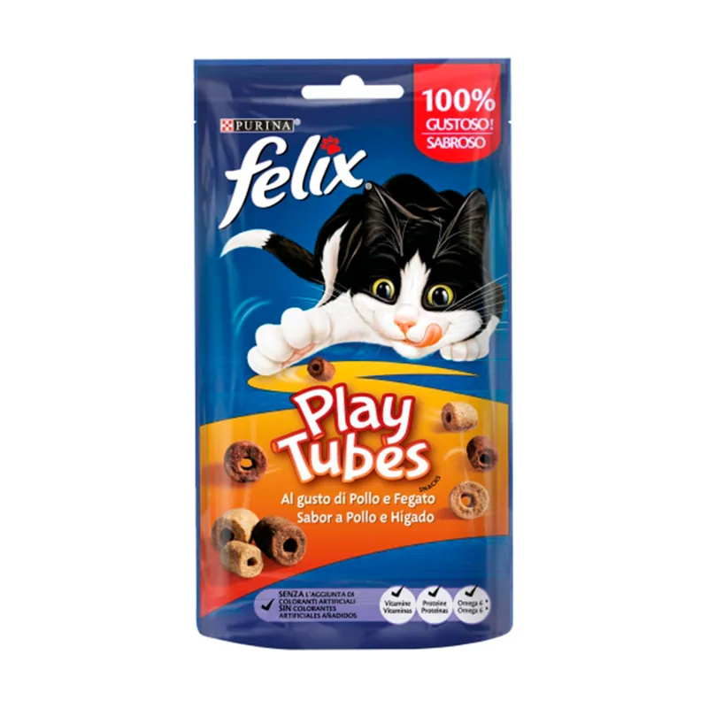 Felix 50 g Bocaditos Play Tubes Pollo con Hígado Bocaditos