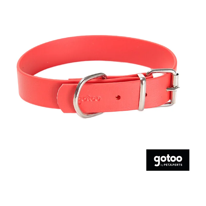 Gotoo Collar Biothane rojo para perros