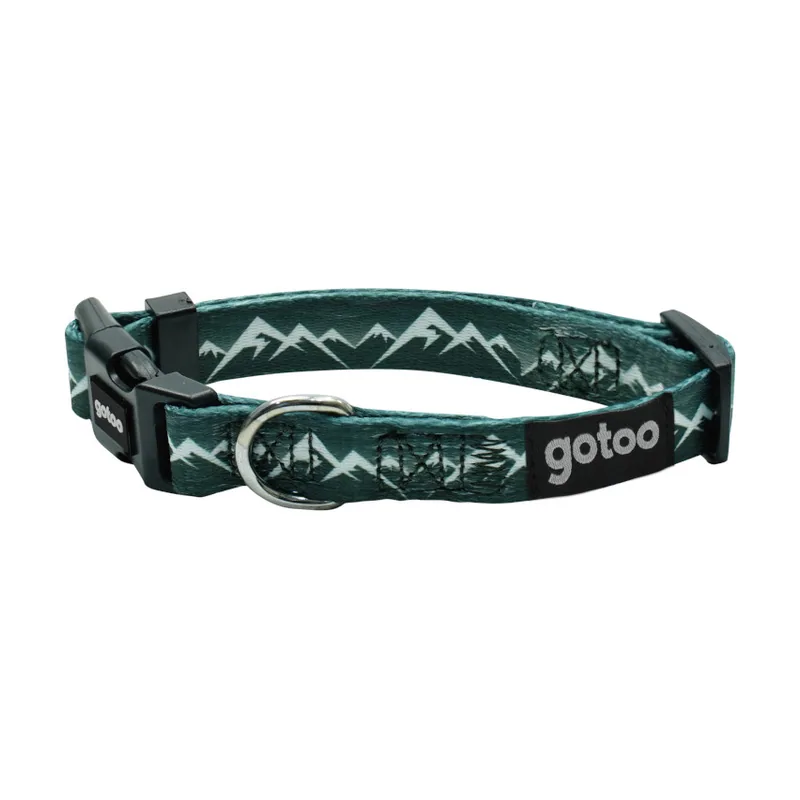 Gotoo Collar estampado verde para perros