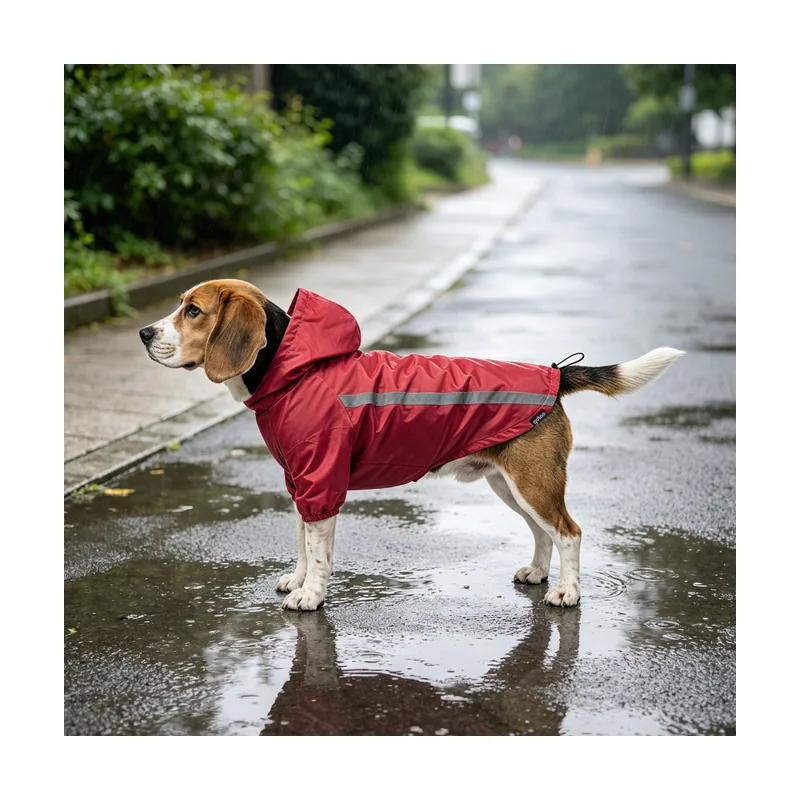 Gotoo Abrigo Impermeable Reflectante Rojo para perros