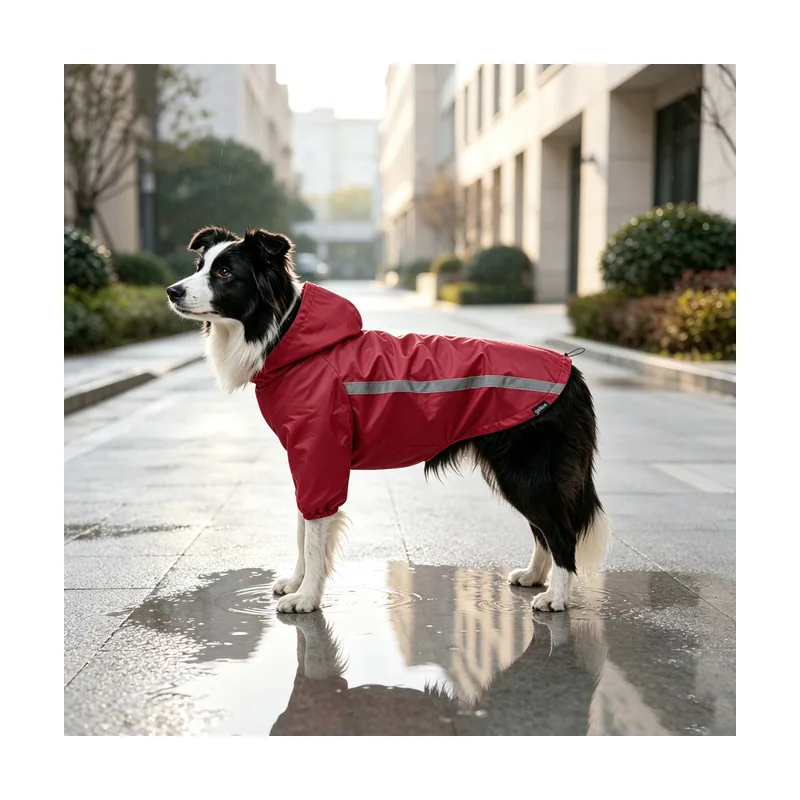 Gotoo Abrigo Impermeable Reflectante Rojo para perros
