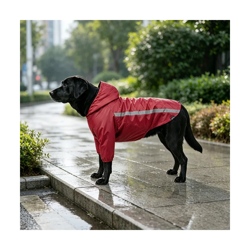 Gotoo Abrigo Impermeable Reflectante Rojo para perros