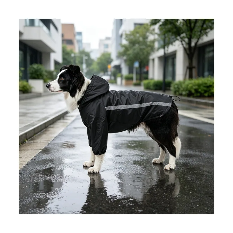 Gotoo Abrigo Impermeable Reflectante Negro para perros