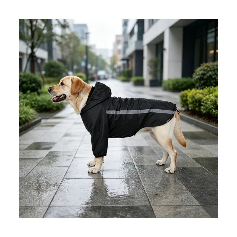 Gotoo Abrigo Impermeable Reflectante Negro para perros