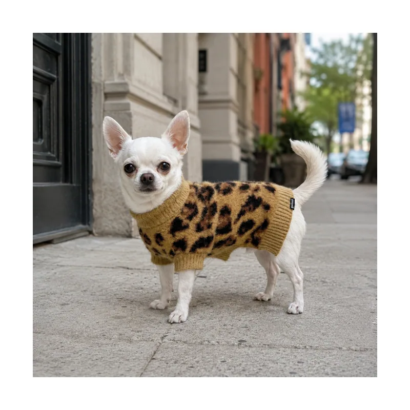 Gotoo Jersey Punto Estampado Leopardo para perros