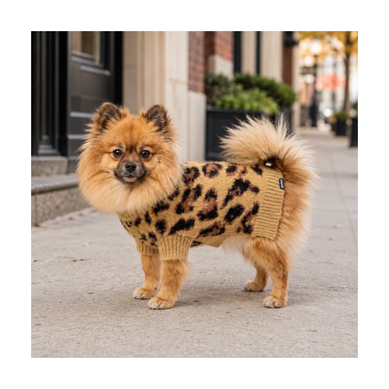 Gotoo Jersey Punto Estampado Leopardo para perros