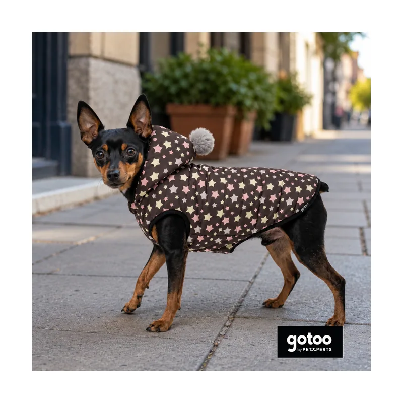 Gotoo Abrigo Estrellas con Capucha y Pompón para perros
