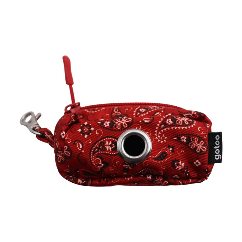 Gotoo Porta bolsas estampado cachemira rojo para perros