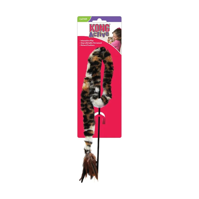 Kong Active Swizzle Bird caña con plumas para gatos