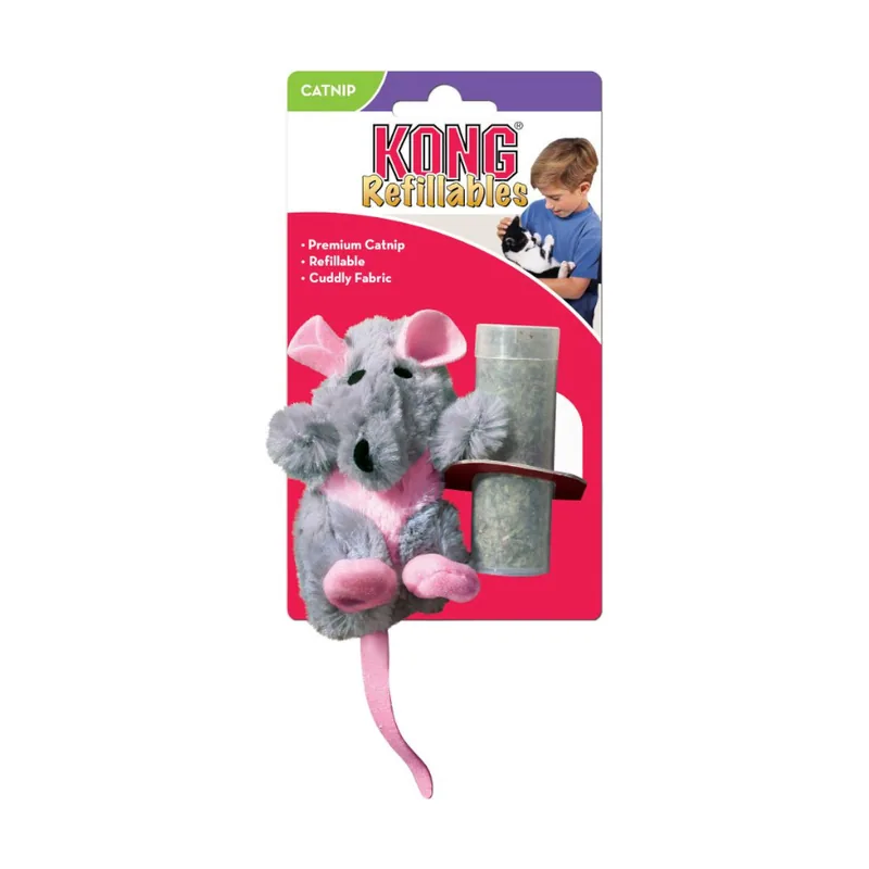 Kong Dr Noys Ratón Recargable con Plumas para gatos