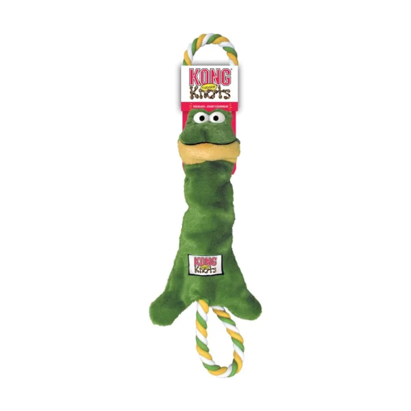 Kong Tugger Knots Rana con cuerda de peluche para perros