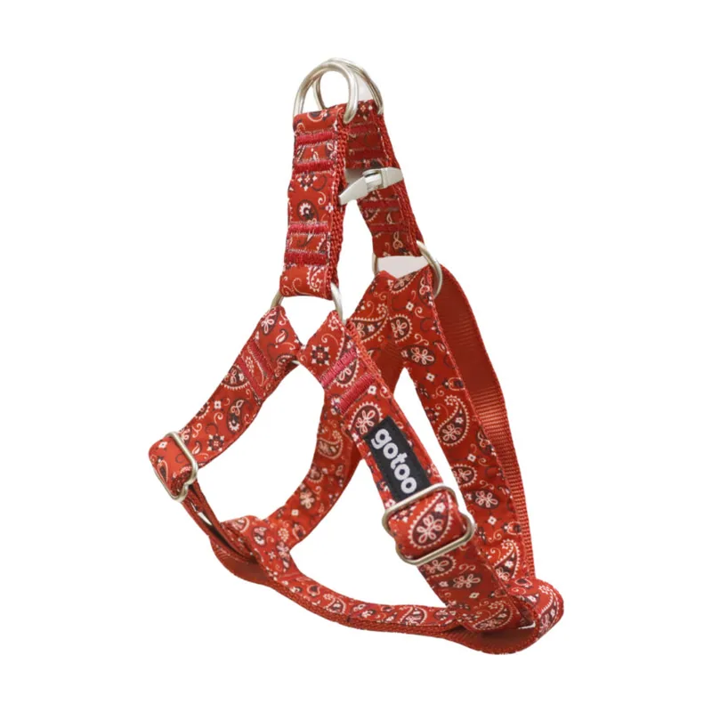 Gotoo Arnés estampado cachemira rojo para perros