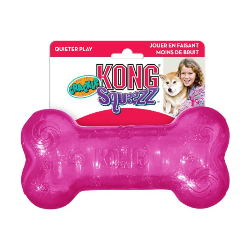 Kong Squeezz Crackle hueso para perros