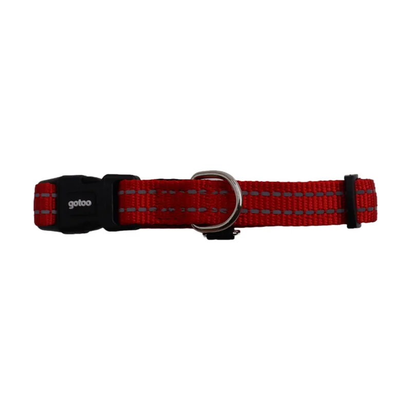 Gotoo Collar de nylon reflectante rojo para perro