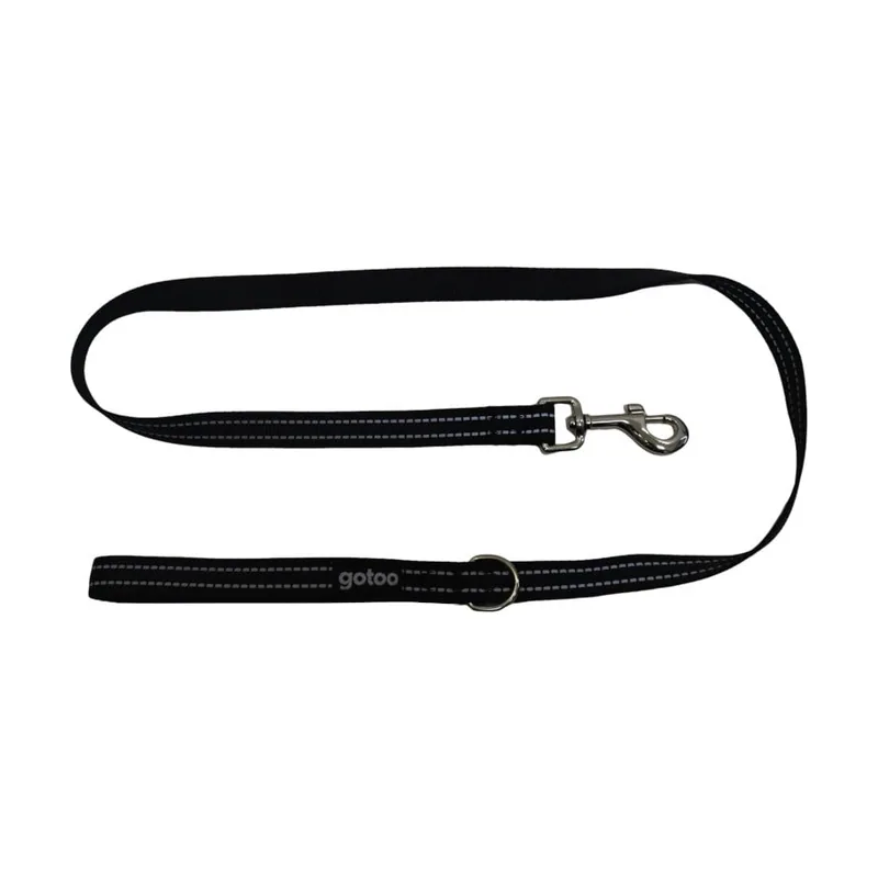 Gotoo Correa de nylon negra reflectante para perros