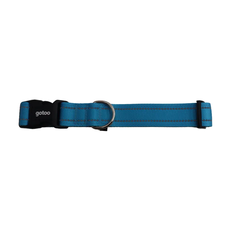 Gotoo collar de nylon reflectante azul para perros