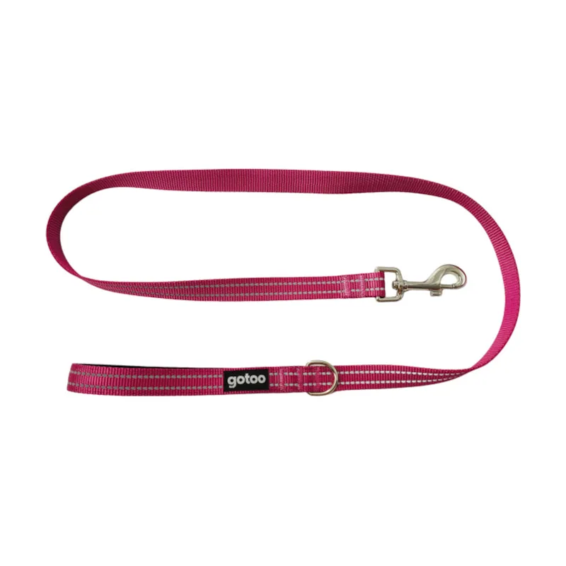 Gotoo Correa de nylon reflectante rosa para perros