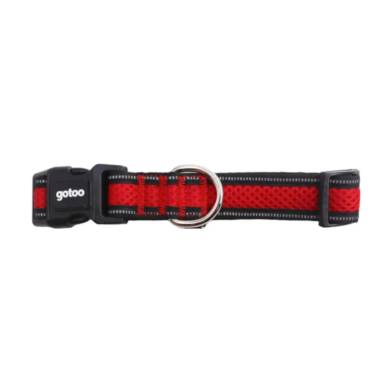 Gotoo Collar de malla transpirable rojo para perros
