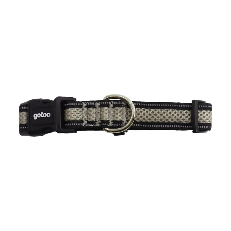 Gotoo Collar de malla transpirable gris para perros