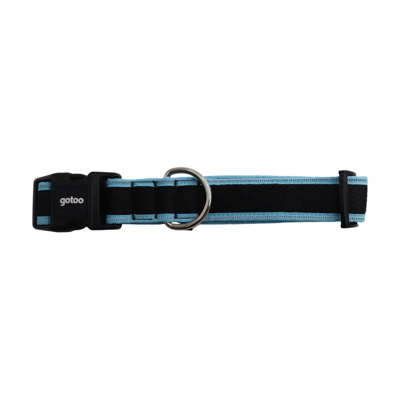 Gotoo collar de malla transpirable turquesa para perros