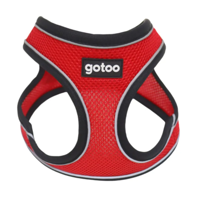 Gotoo Arnés ajustable de malla rojo para perros
