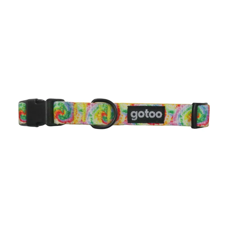 Gotoo Collar estampadado Tie Dye amarillo para perro