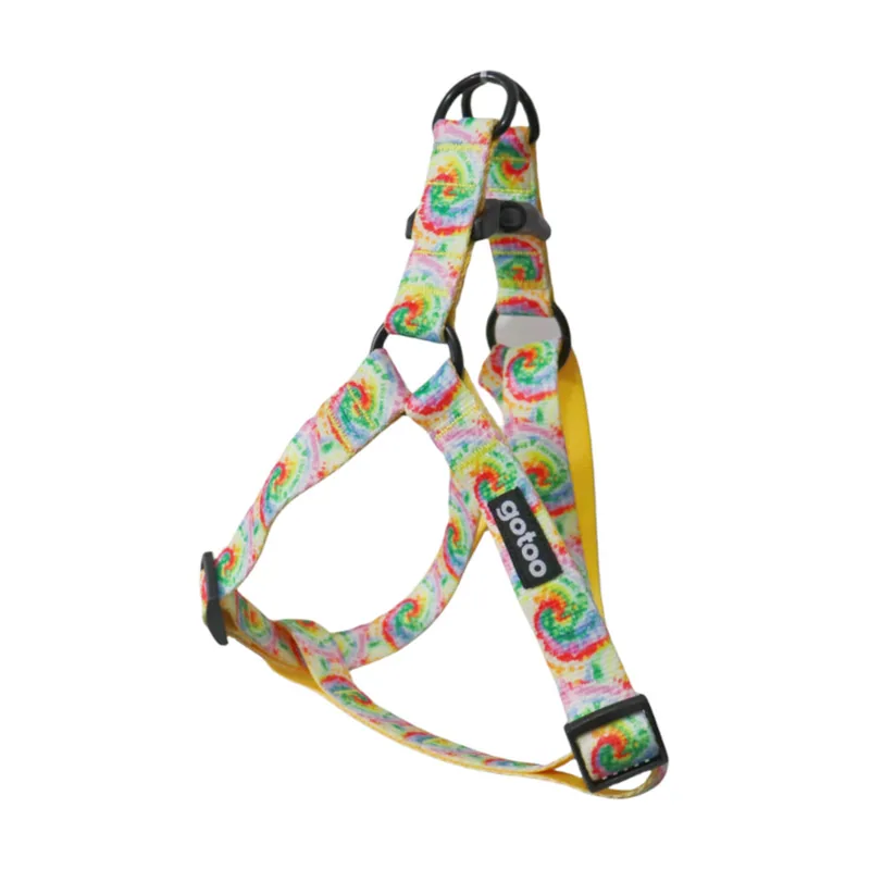 Gotoo Arnés estampado tie die amarillo para perro