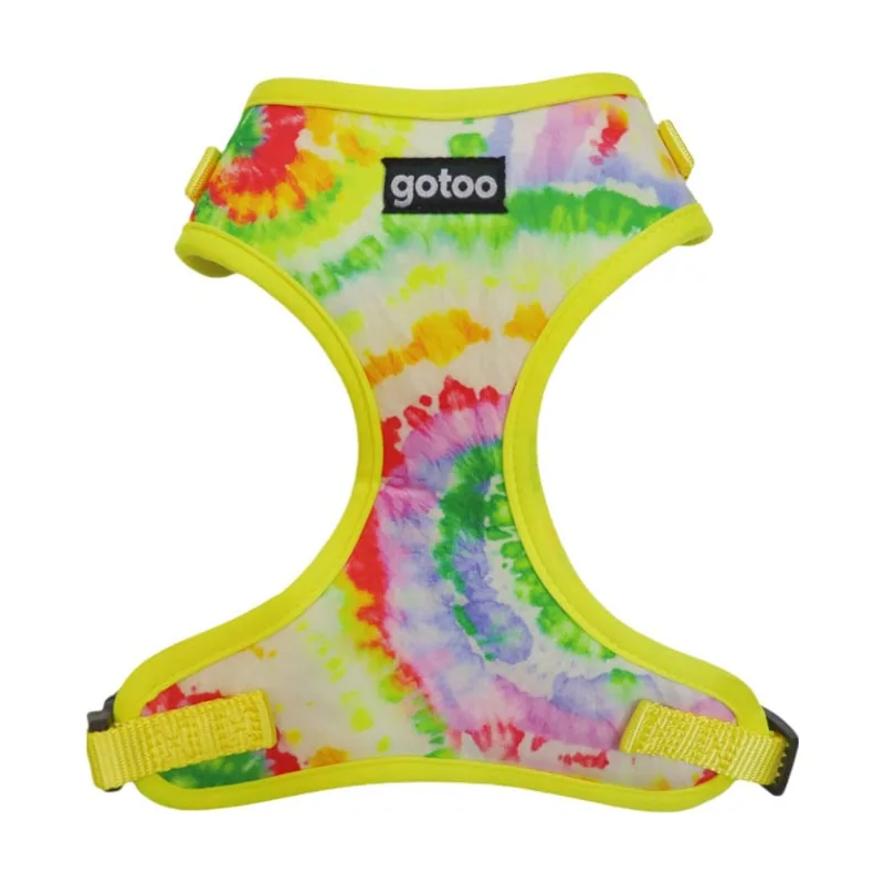 Gotoo Arnes ajustable estampado tie die amarillo para perro