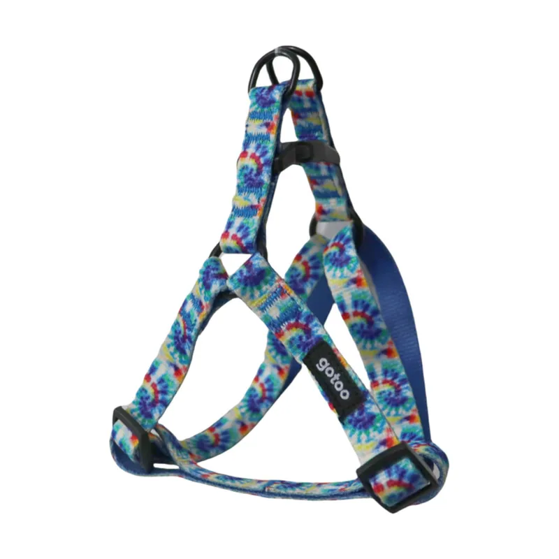 Gotoo Arnés estampado tie die azul para perro