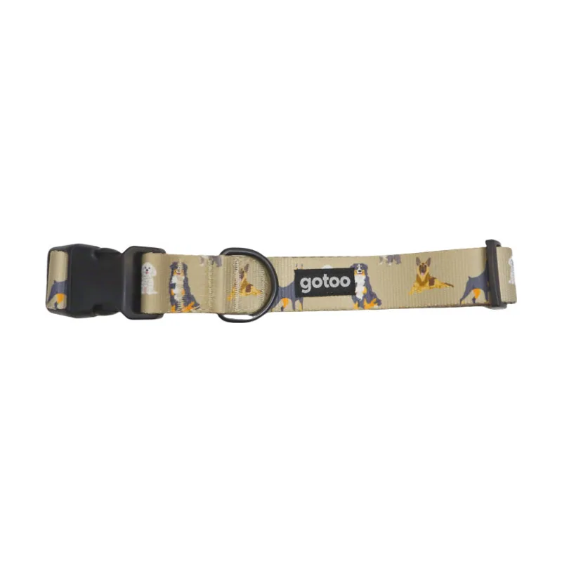 Gotoo Collar estampado marrón para perros