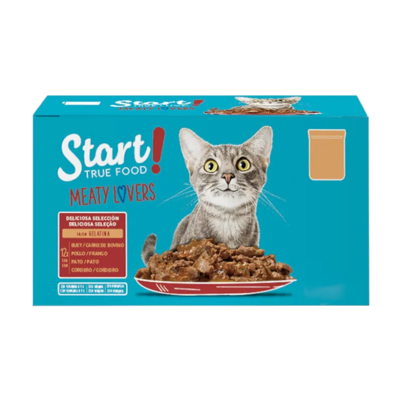 Start 48 sobres x 100 g Cat Selección de carnes sobre con gelatina
