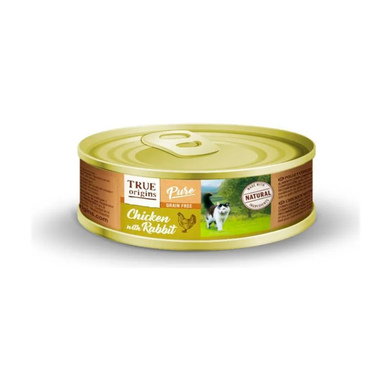 True Origins 85 g Pure Adult Pollo y Conejo lata