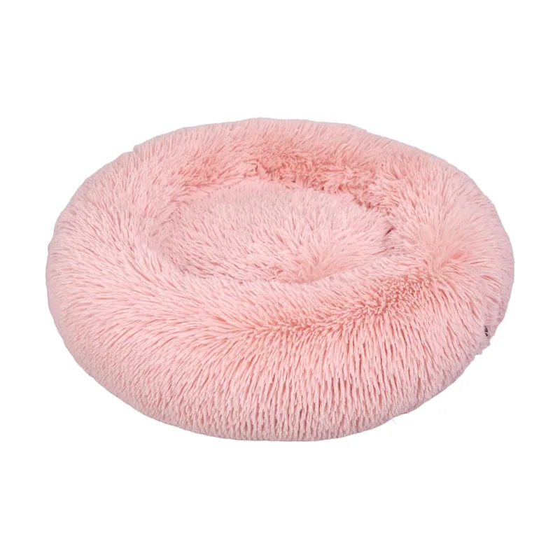 Leeby Cama Donut Antiestrés de Pelo Rosa para gatos
