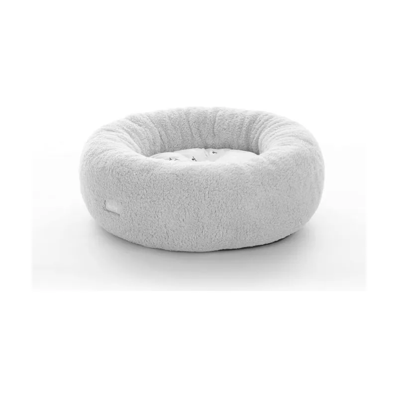 Leeby cama de pelo gris con ovejitas desenfundable para cachorros