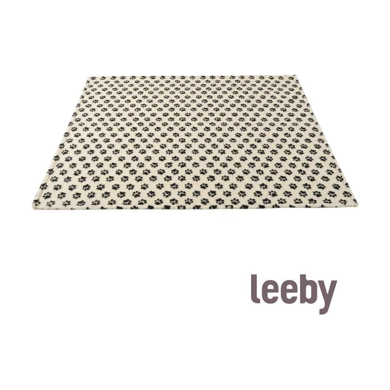 Leeby Manta de Lana con Estampado de Huellas para perros