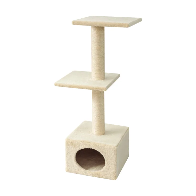 Leeby Colette torre rascador con cama nido beige para gatos