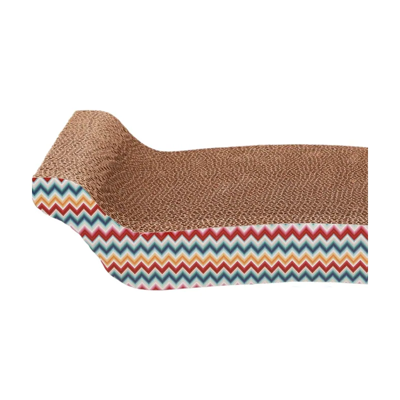 Leeby Remy Rocker rascador horizontal de cartón con estampado de colores para gatos