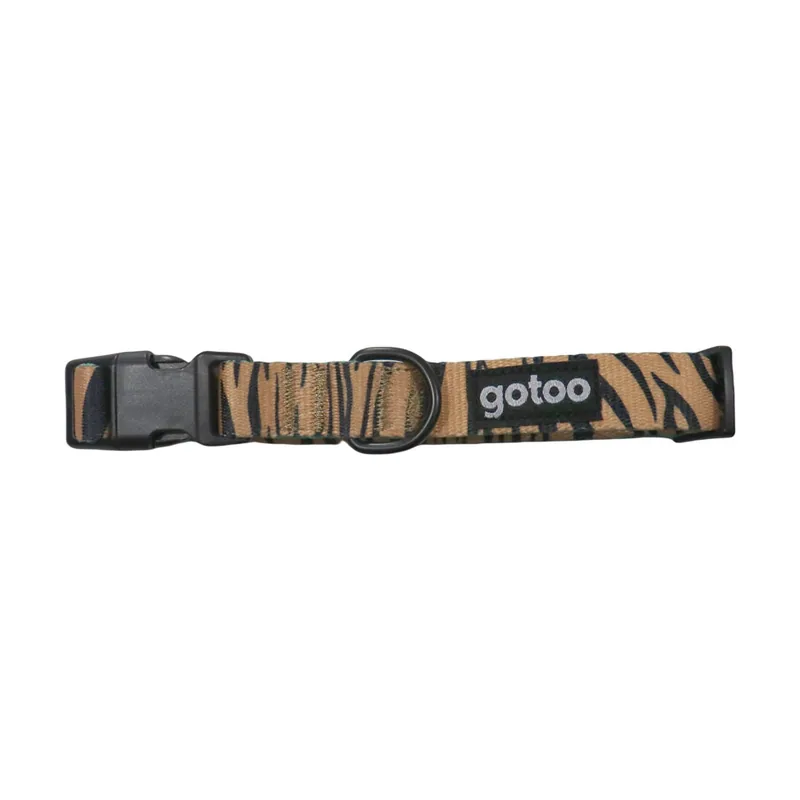 Gotoo Collar estampado trigre marrón para perros