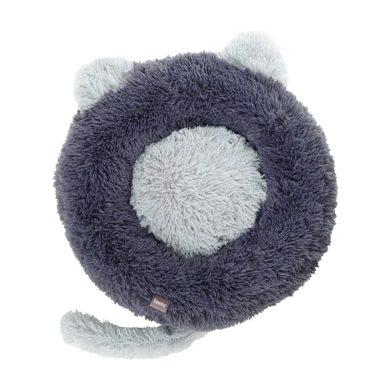 Leeby Cama Donut con Oreja y Cola Gris para gatos