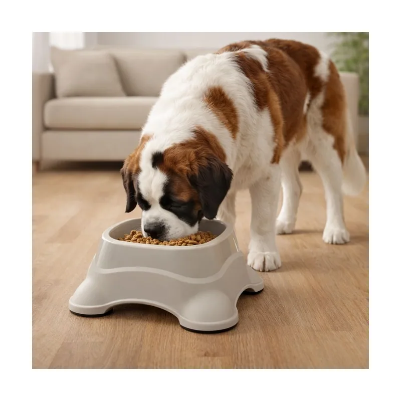 Leeby Comedero Plástico Taupe para perros