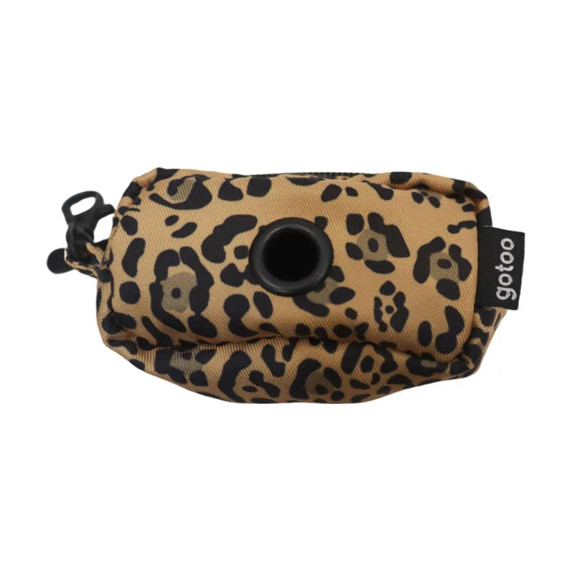 Gotoo Porta bolsas estampado leopardo marrón para perros