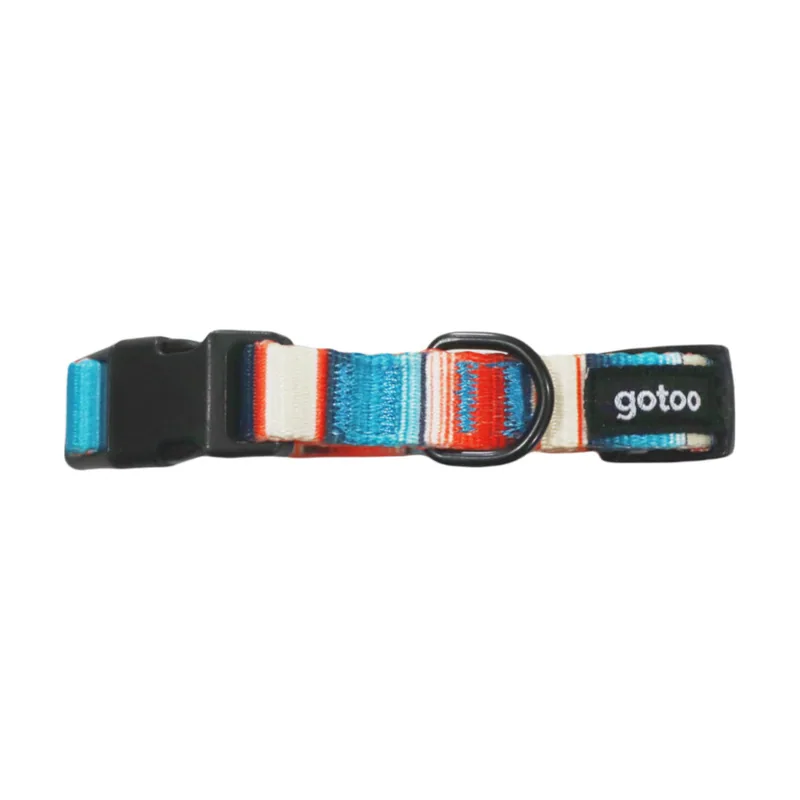 Gotoo Collar estampado rayas multicolor para perros